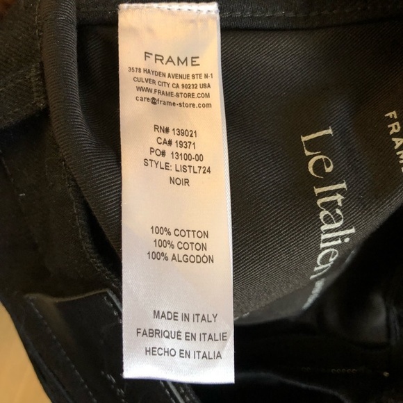 Frame Black Le Italien High Waist Straight Leg Jeans 28 - Picture 13 of 13